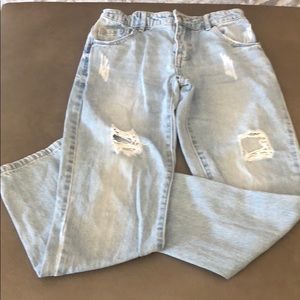 Forever21 girls distressed light washed jeans